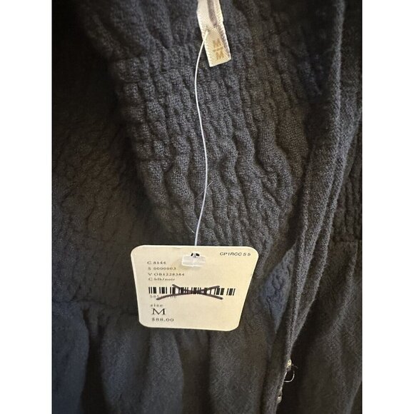 Free People Smocked Mini Dress This Is Everything Black Boho Sz Medium NEW - Picture 5 of 12